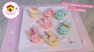 Conejitos de pascuas MACARONS de harina de trigo MUY FACIL [upl. by Anigriv]