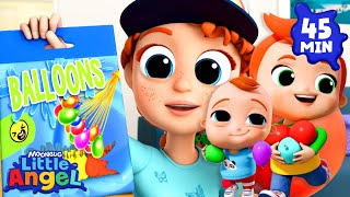 Shiny Balloons Are So Colourful 🎈  Little Angel  Songs and Cartoons  Best Videos for Babies [upl. by Callean]