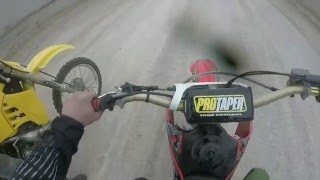 Crf150r VS Yz125 VS Rm250 Drag Race [upl. by Nabetse819]