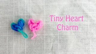 Rainbow Loom New Easy Tiny Heart Charm Tutorial [upl. by Ardekal]