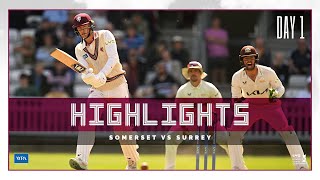 HIGHLIGHTS Somerset vs Surrey Day One 2023 [upl. by Hcirdla]