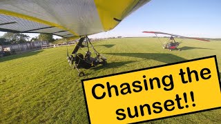 3 pilots race to Park Hall airfield  Sunset adventure  Flexwing [upl. by Yahs]