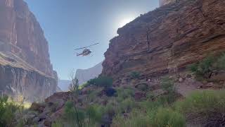 Epic Helicopter landing in the Grand Canyon for a pick up [upl. by Dorrej16]