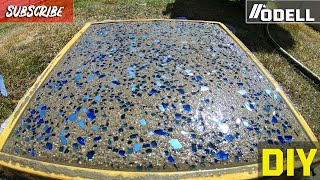 How to Make GLASS CONCRETE Stepping Stone Pavers [upl. by Auguste631]