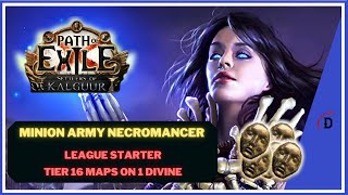 MY 1 DIV TIER 16 LEAGUE STARTER  BAREBONES MINION ARMY PATH OF EXILE 325 SETTLERS OF KALGUUR [upl. by Eliathan]