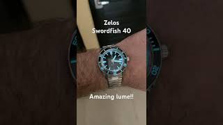 Zelos swordfish 40 with NH35 movement sold out  put questions in the comments Great lume [upl. by Ahs835]