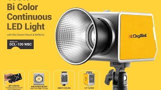 digitek dcl100 wbc Bicolor cob led light with inbuilt battery amp mini Bowens mount for videography [upl. by Lledrev]