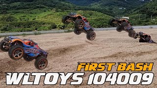 Wltoys 104009 Sandy Beach Bash110 Cheap RC Car Off Road Run [upl. by Eelek]