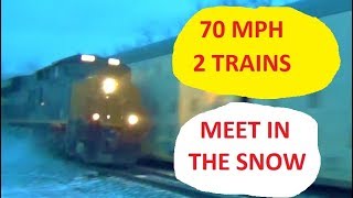 Two Very Fast Trains Meet In The Snow [upl. by Edyak790]