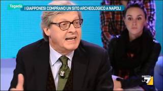 Scontro Sgarbi vs Erbani quotVillanoquot quotBalordo bugiardo come La Repubblicaquot [upl. by Inneg]