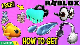 TONS OF STOCK How To Get ELF EARS DISCOPHONES VR HEADSET EMOJI GLASSES amp More on Roblox [upl. by Annawak352]