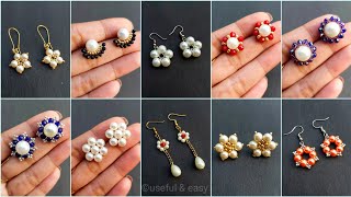 10 Easy amp Popular Beaded Earrings Tutorial For BeginnersMaking Earrings Useful amp Easy [upl. by Lilas746]