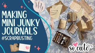 Making Mini Junky Journals From Our Scraps  Cute Beginner Friendly Craft [upl. by Fachini]