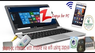 how to shareconnect pc internet with mobile via wifi using zapya [upl. by Manas]