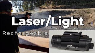 EZshoot 2400 Lumens Laser Light Combo with Strobe Mode Tactical Pistol Light Rechargeable Green [upl. by Tcideneb]