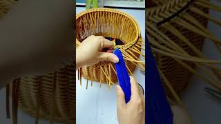 How to craft hand basket with rattan diy rattan handmade [upl. by Grata]