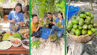 Mommy Chef pick June Plum and make salad so yummy with country style  Sros yummy cooking vlogs [upl. by Lorre]