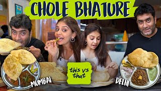 Finding the best CHOLE BHATURE in Mumbai  This vs That  Delhi Street Food in Mumbai [upl. by Oznohpla]