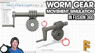 Simulating WORM GEAR MOVEMENT in Fusion 360 with Joints [upl. by Anitnelav]