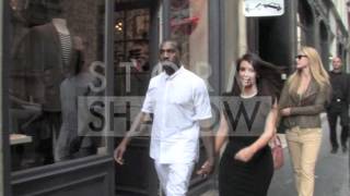 Kanye West with Kim Kardashian and Bar Refeali at Ferdi Bar Restaurant in Paris France [upl. by Freddie]