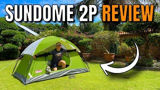 Coleman Sundome 2PERSON Tent TESTS  REVIEW [upl. by Jermayne]