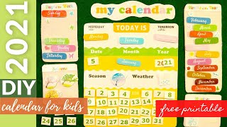 Fun daily calendar for kids 2021  Free printable [upl. by Charpentier]