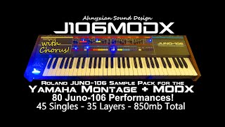 Roland Juno106 Yamaha Montage MODX Synthesizer Sample Pack J106MODX [upl. by Swihart]