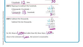 Go Math 4th grade Lesson 17 Subtract Whole Numbers [upl. by Aitnwahs]