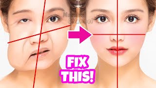 9mins Fix Asymmetrical Face with Japanese Face Lifting Exercise  Lift Up Sagging Jowls Cheeks [upl. by Assetan]