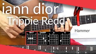 shots in the dark iann dior Trippie Redd Guitar Tutorial  Tab Chords [upl. by Kinsman]