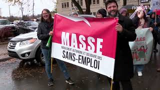 Manifestation pour dénoncer les injustices de lassuranceemploi [upl. by Ztnaj]