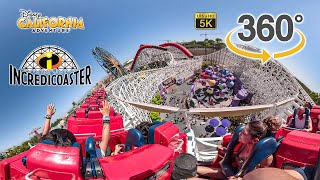 VR 360 Incredicoaster Roller Coaster On Ride Ultra HD 5K POV Disney California Adventure 20190821 [upl. by Onaicilef]