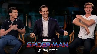 Tom Holland Tobey Maguire and Andrew Garfield Talk About SPIDER MAN NO WAY HOME [upl. by Ian]