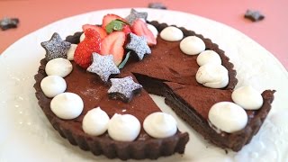 Chocolate ganache tart 絶品濃厚生チョコ風チョコタルト♡ [upl. by Nywrad]