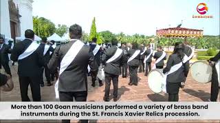 More than 100 Goan musicians performed during the St Francis Xavier Relics procession in Old Goa [upl. by Lodnar152]