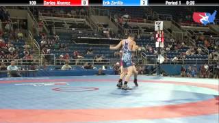 Fargo 2012 100 Round 1 Carlos Alverez California vs Erik Zorilla Florida [upl. by Riffle414]