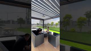 Electric rainproof gazebo patio pergola gardendesign gazebo home outdoorgarden backyard [upl. by Hakim]