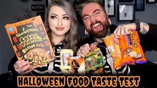 Halloween Food Taste Test with my Fiance UK amp USA Snacks  Lunalily 2024 [upl. by Fae]