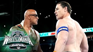 The Rock and John Cena come facetoface at WrestleMania XL WrestleMania XL Sunday highlights [upl. by Parrnell934]