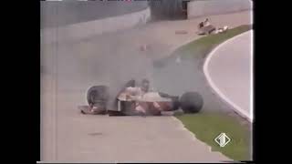 F1 Michele Alboreto Imola crash 1991 [upl. by Elyrpa]