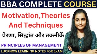 Motivation Theories and Techniques  Motivation Theory  Motivation Technique in hindi  bba [upl. by Lamberto]