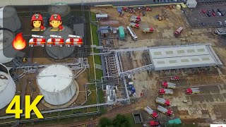 Buncefield Fuel Depot Major Fire amp Rescue Training operation and Drone [upl. by Einalem682]