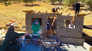 🔨📍Family Home Project Building a Roof and Cooking Traditional Ash🥣🫕 [upl. by Jaquelyn]