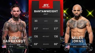 Cody Garbrandt vs Miles Johns  highlights before the match [upl. by Pompea519]