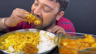 Bigbites Eating Rice With Chicken Curry Spicy Chicken KoshaHuge RiceMurgir Lal ঝোল।। [upl. by Nyltak]