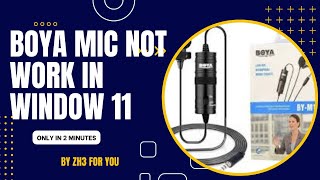 boya mic not work in windows 11 pc amp laptop [upl. by Cherilynn834]