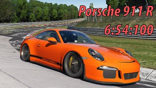 Porsche 911 R  Nordschleife Tourist World Record 654100  Assetto Corsa [upl. by Ymot]