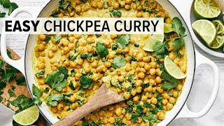 CHICKPEA CURRY  Easy Vegetarian Curry Recipe [upl. by Kauffmann]