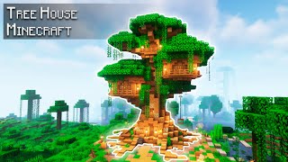 Minecraft How to build a TreeHouse  Simple Tutorial [upl. by Nanek]