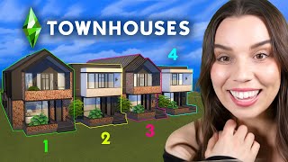 I built 4 Townhouses For Rent in The Sims 4 [upl. by Acirahs179]